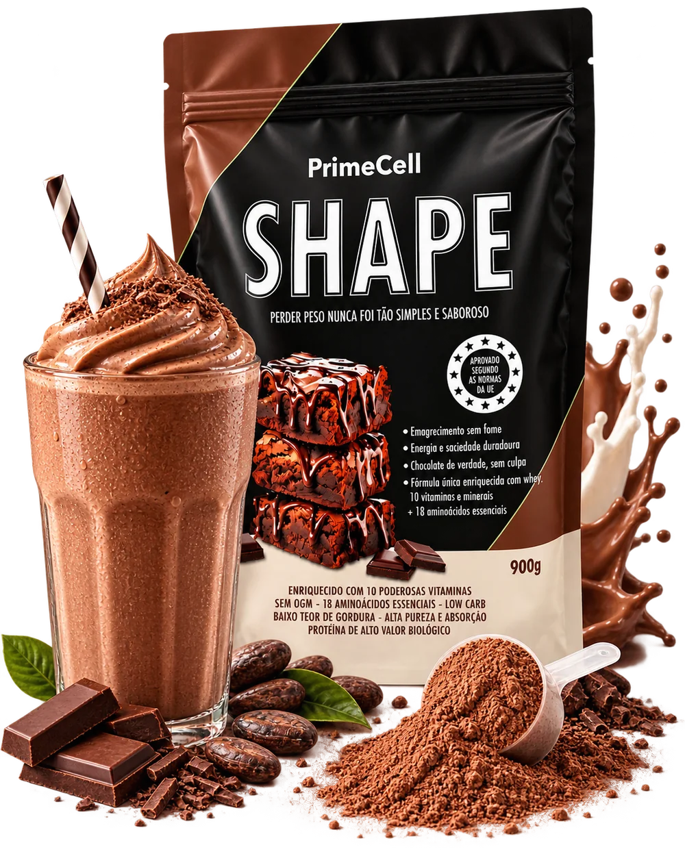 SHAPE — batido cremoso de chocolate com scoop