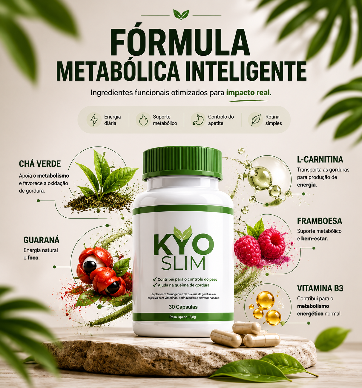Ingredientes presentes no Kyoslim